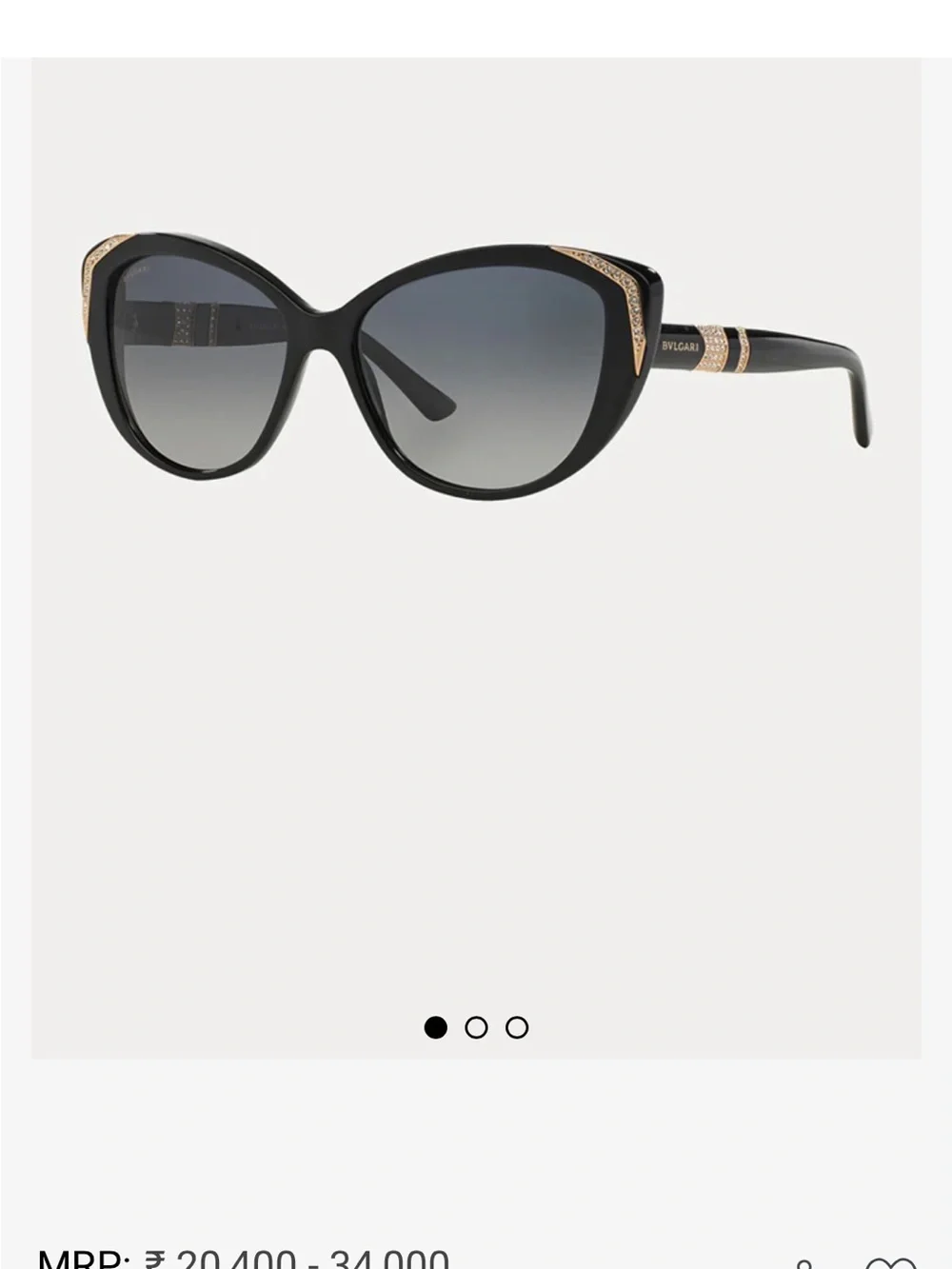 Bvlgari Black Tortoiseshell Cat-Eye Sunglasses with Brown Gradient Lenses
